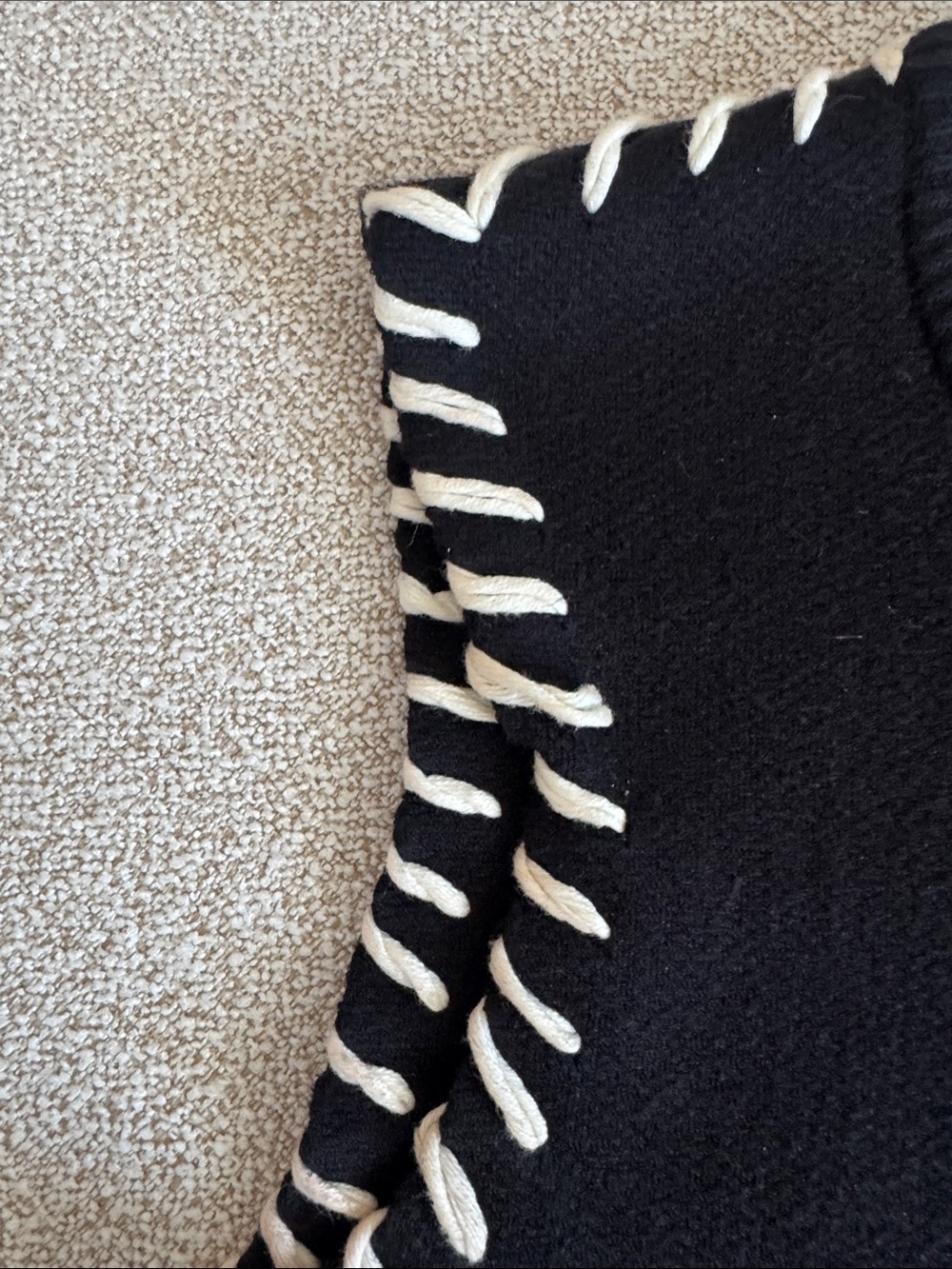 English Factory Black Knit Tank Top with White Stitch Detail - Picture 2 of 2